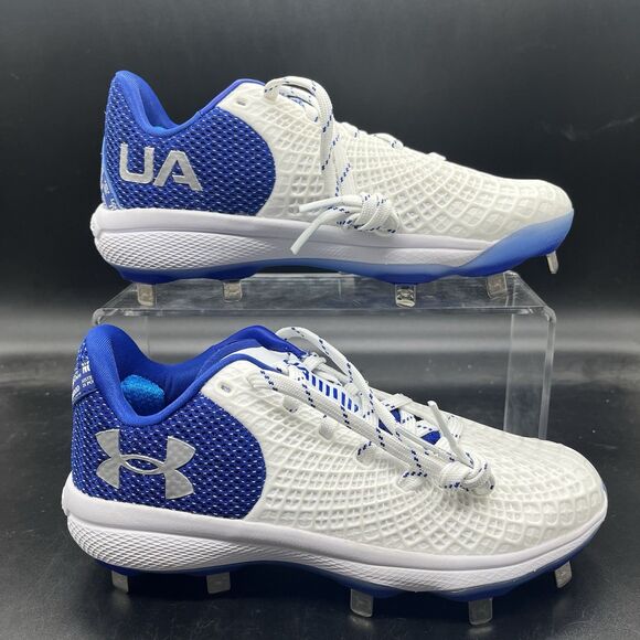 Under Armour UA Glyde 2 MT Softball Cleats 3026601-101 White Blue Womens 5.5 - Picture 1 of 9